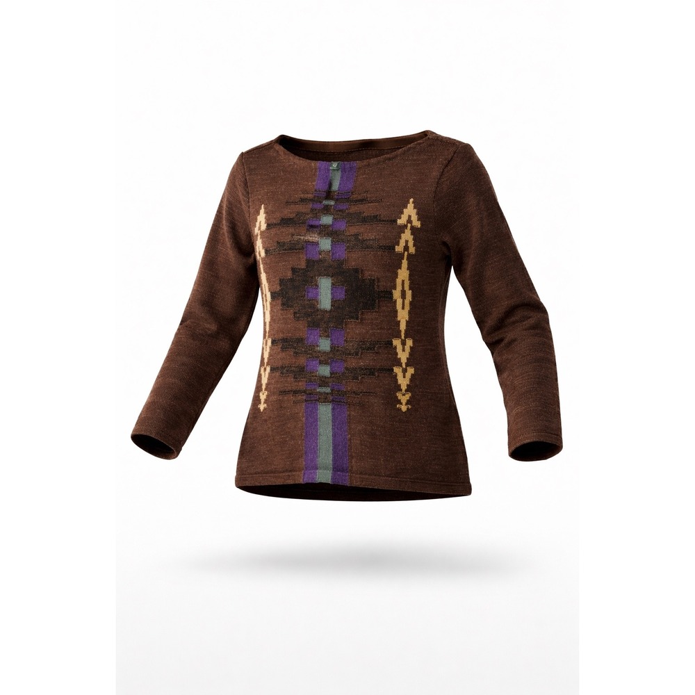Lauren Ralph Lauren Aztec Sweater Womens L Brown Southwestern Geometric Pullover